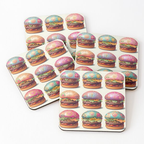 Item preview, Whimsical Burger Kitchen Art Playful and Fun designed and sold by NiobesSkein.