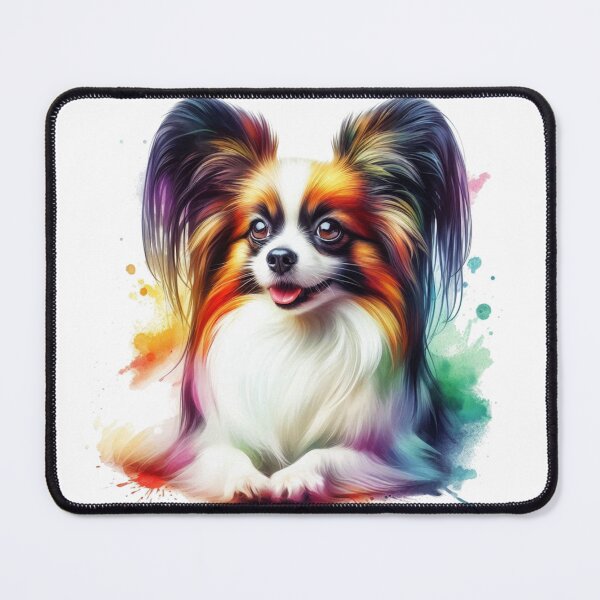Item preview, Colorful Cute Papillon Watercolor Portrait designed and sold by MaedK.