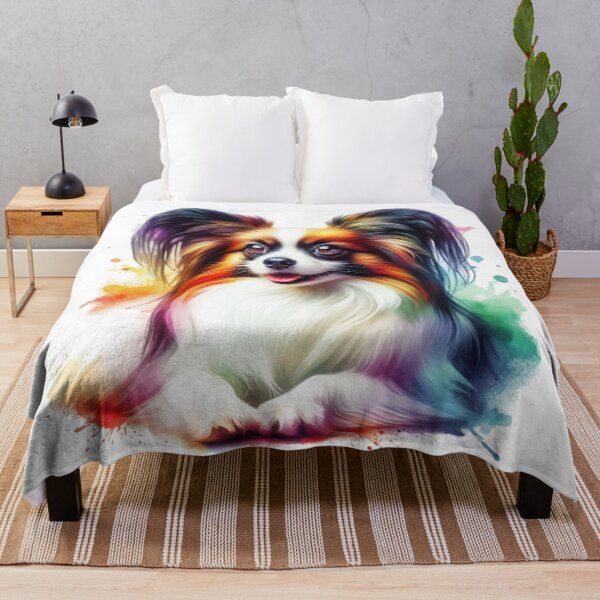 Item preview, Colorful Cute Papillon Watercolor Portrait designed and sold by MaedK.