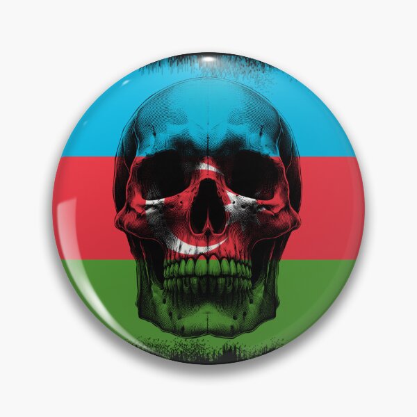 Item preview, AZERBAIJAN SKULL FLAG NATION RAREART COUNTRY HALLOWEEN #ogirdor designed and sold by ogirdorgraphics.