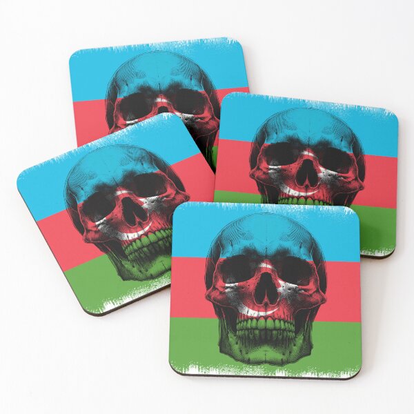 Item preview, AZERBAIJAN SKULL FLAG NATION RAREART COUNTRY HALLOWEEN #ogirdor designed and sold by ogirdorgraphics.