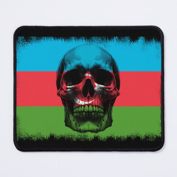 Item preview, AZERBAIJAN SKULL FLAG NATION RAREART COUNTRY HALLOWEEN #ogirdor designed and sold by ogirdorgraphics.