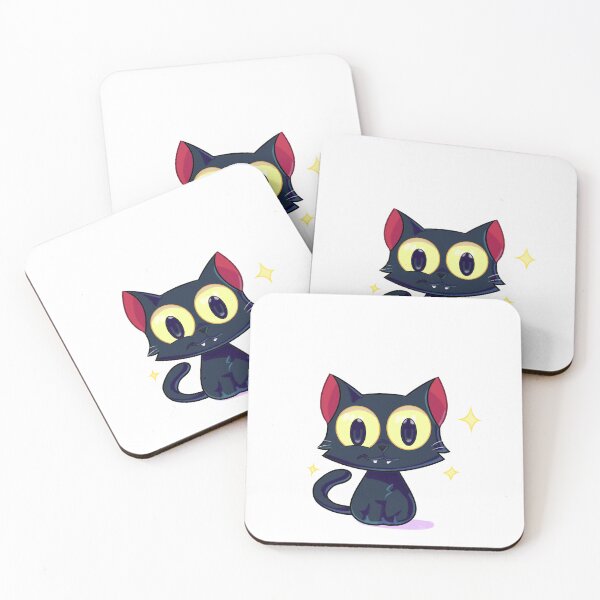 Item preview, cute black cat with huge eyes designed and sold by pabloy-art.