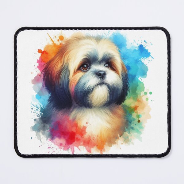 Item preview, Colorful Cute Lhasa Apso Watercolor Portrait designed and sold by MaedK.