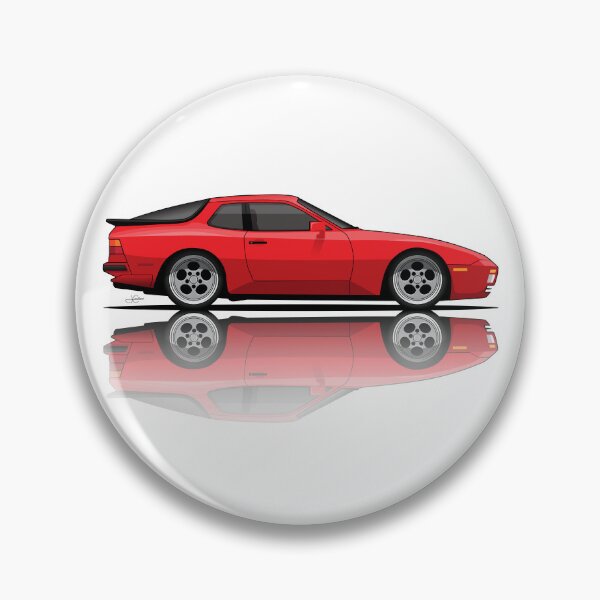 Artikelvorschau, Porsche 944 Turbo Retro Guards Red mit Reflexion Illustration entworfen und verkauft von blackdogshop.