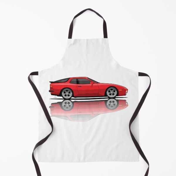 Item preview, Porsche 944 turbo retro Guards Red with reflection Illustration designed and sold by blackdogshop.
