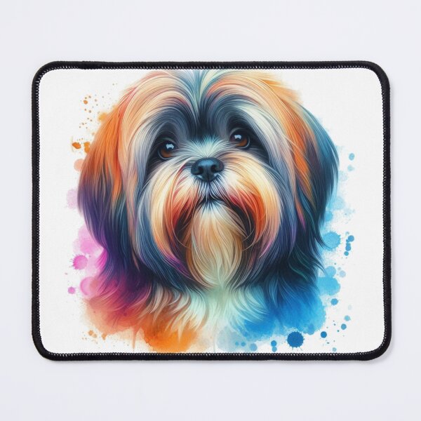 Item preview, Colorful Cute Lhasa Apso Watercolor Portrait designed and sold by MaedK.