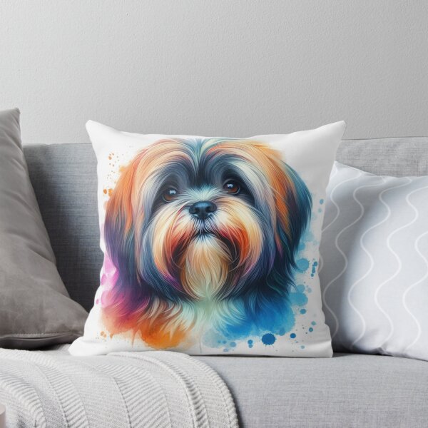 Item preview, Colorful Cute Lhasa Apso Watercolor Portrait designed and sold by MaedK.