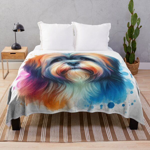 Item preview, Colorful Cute Lhasa Apso Watercolor Portrait designed and sold by MaedK.