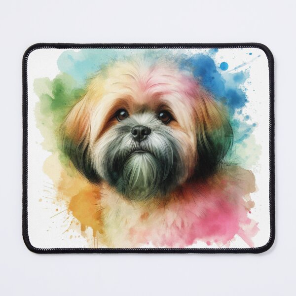 Item preview, Colorful Cute Lhasa Apso Watercolor Portrait designed and sold by MaedK.