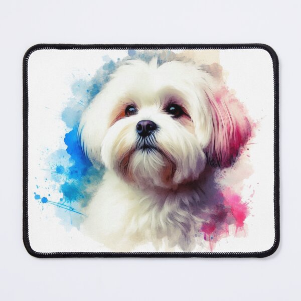 Item preview, Colorful Cute White Lhasa Apso Watercolor Portrait designed and sold by MaedK.