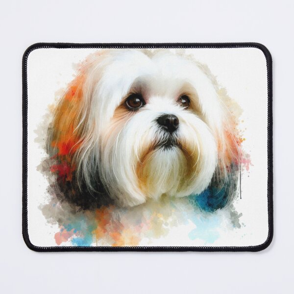 Item preview, Colorful Cute White Lhasa Apso Watercolor Portrait designed and sold by MaedK.