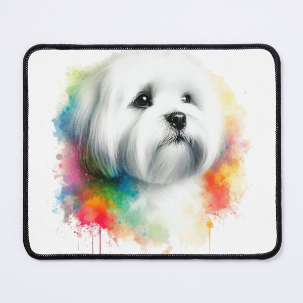Item preview, Colorful Cute White Lhasa Apso Watercolor Portrait designed and sold by MaedK.
