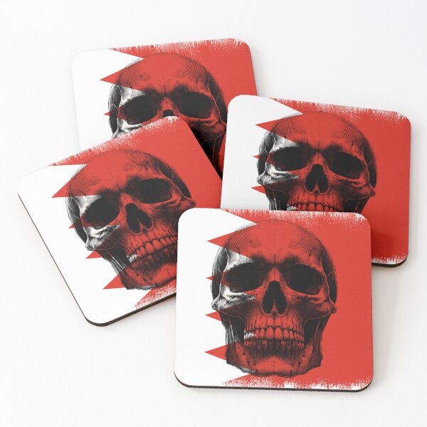 Item preview, BAHRAIN SKULL FLAG NATION RAREART COUNTRY HALLOWEEN #ogirdor designed and sold by ogirdorgraphics.