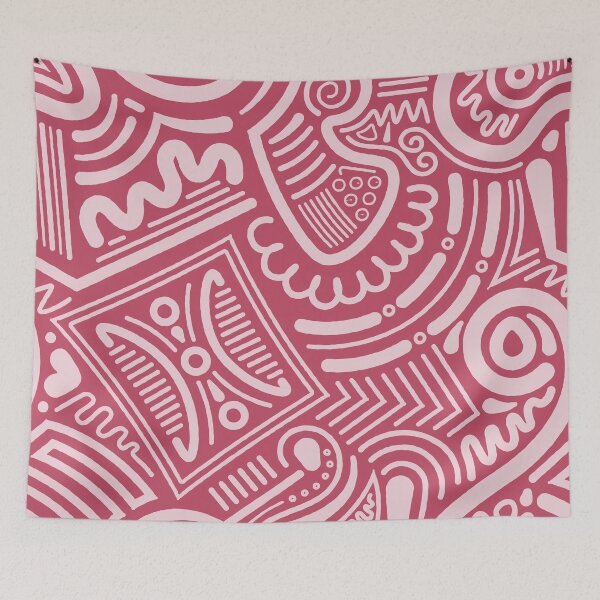 Item preview, Abstract Doodle Art || Large Scale || Pink designed and sold by Stacey Spivak.