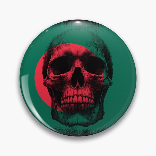 Item preview, BANGLADESH SKULL FLAG NATION RAREART COUNTRY HALLOWEEN #ogirdor designed and sold by ogirdorgraphics.