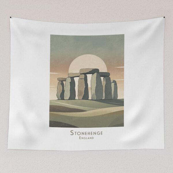 Item preview, Stonehenge England at Sunrise – Minimalist Vintage Retro Landscape Art designed and sold by pod24.