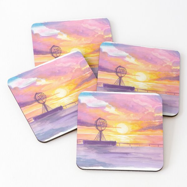 Item preview, North Cape and Arctic Globe Sunset Colors of Northern Horizons designed and sold by artshop77.