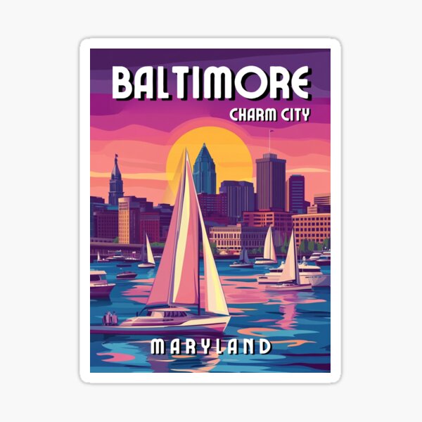 Item preview, A Vintage Travel Illustration of Baltimore - Maryland - United States designed and sold by GoodOldVintage.