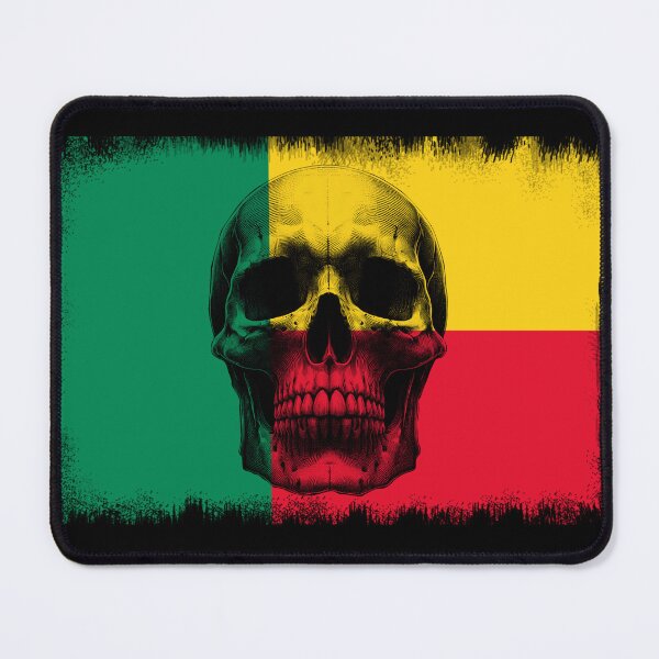 Item preview, BENIN SKULL FLAG NATION RAREART COUNTRY HALLOWEEN #ogirdor designed and sold by ogirdorgraphics.