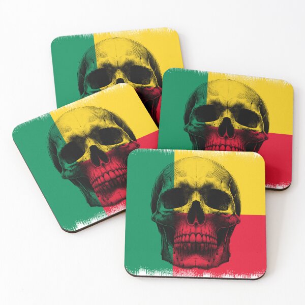 Item preview, BENIN  SKULL FLAG NATION RAREART COUNTRY HALLOWEEN #ogirdor designed and sold by ogirdorgraphics.