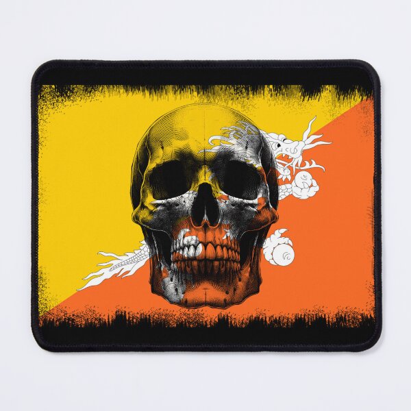 Item preview, BHUTAN SKULL FLAG NATION RAREART COUNTRY HALLOWEEN #ogirdor designed and sold by ogirdorgraphics.
