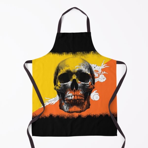 Item preview, BHUTAN SKULL FLAG NATION RAREART COUNTRY HALLOWEEN #ogirdor designed and sold by ogirdorgraphics.