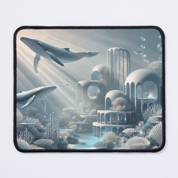 Item preview, Futuristic Underwater City with Whales designed and sold by carries-anatomy.