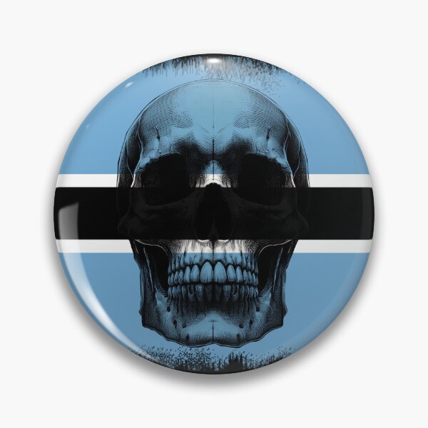 Item preview, BOTSWANA SKULL FLAG NATION RAREART COUNTRY HALLOWEEN #ogirdor designed and sold by ogirdorgraphics.