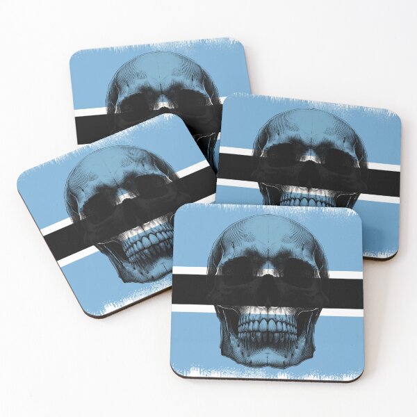Item preview, BOTSWANA SKULL FLAG NATION RAREART COUNTRY HALLOWEEN #ogirdor designed and sold by ogirdorgraphics.