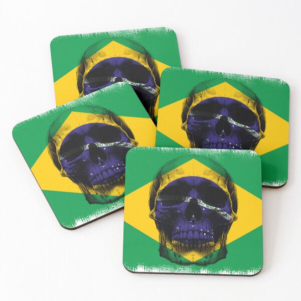 Item preview, BRAZIL SKULL FLAG NATION RAREART COUNTRY HALLOWEEN #ogirdor designed and sold by ogirdorgraphics.