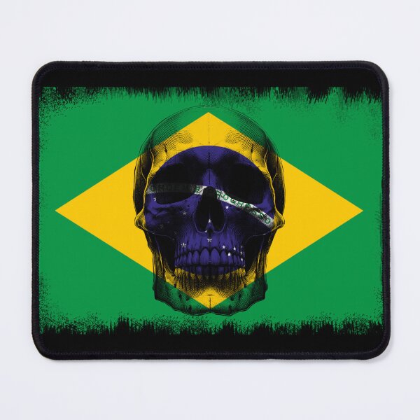 Item preview, BRAZIL SKULL FLAG NATION RAREART COUNTRY HALLOWEEN #ogirdor designed and sold by ogirdorgraphics.
