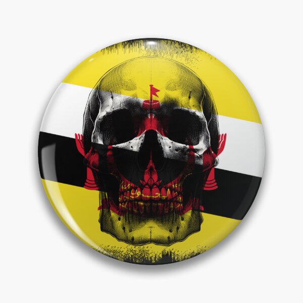 Item preview, BRUNEI SKULL FLAG NATION RAREART COUNTRY HALLOWEEN #ogirdor designed and sold by ogirdorgraphics.
