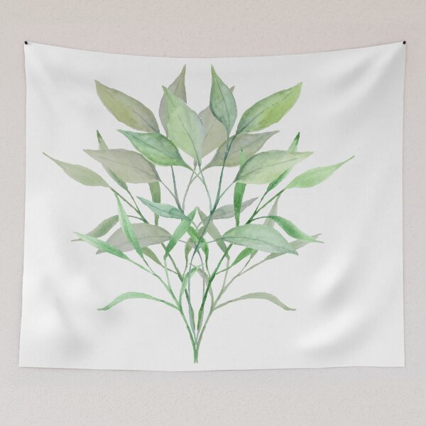 Item preview, Abundant Greenery Watercolor Botanical Artwork designed and sold by cosmiccircles01.