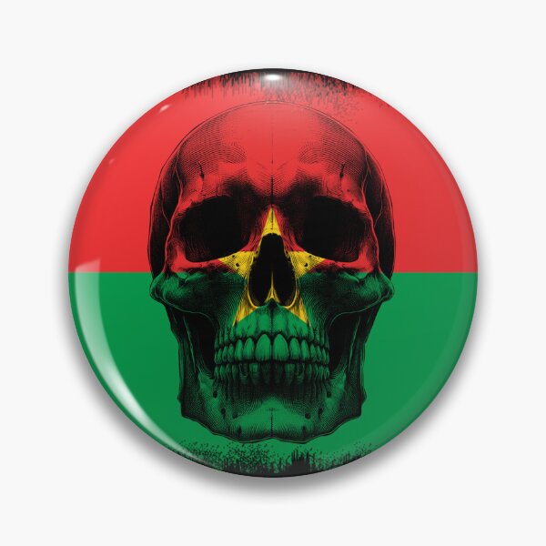 Item preview, BURKINA FASO SKULL FLAG NATION RAREART COUNTRY HALLOWEEN #ogirdor designed and sold by ogirdorgraphics.