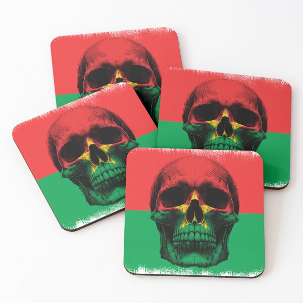 Item preview, BURKINA FASO SKULL FLAG NATION RAREART COUNTRY HALLOWEEN #ogirdor designed and sold by ogirdorgraphics.