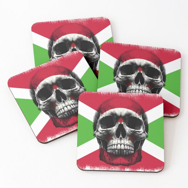 Item preview, BURUNDI SKULL FLAG NATION RAREART COUNTRY HALLOWEEN #ogirdor designed and sold by ogirdorgraphics.