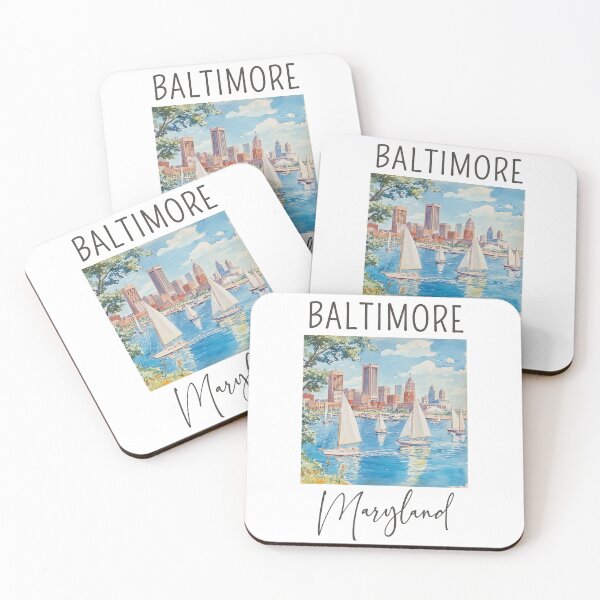 Item preview, A Watercolor Design of Baltimore - Maryland - United States  designed and sold by Sketch-Shack.