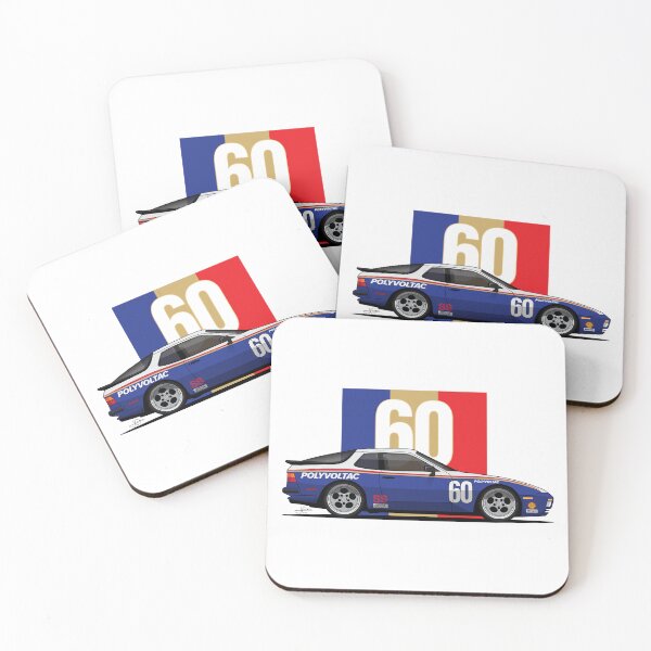 Item preview, Porsche 944 turbo Rothman retro Race Car Illustration designed and sold by blackdogshop.