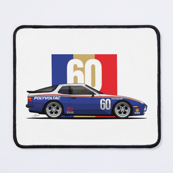 Item preview, Porsche 944 turbo Rothman retro Race Car Illustration designed and sold by blackdogshop.