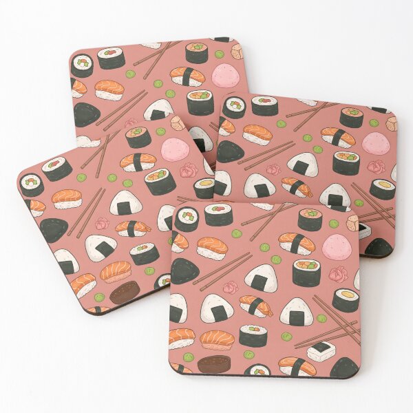 Item preview, Sushi and onigiri food pattern designed and sold by GingaDesigns.