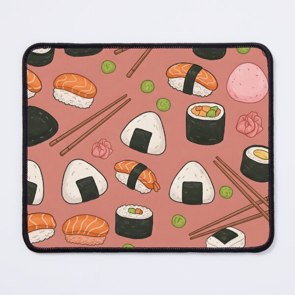 Item preview, Sushi and onigiri food pattern designed and sold by GingaDesigns.