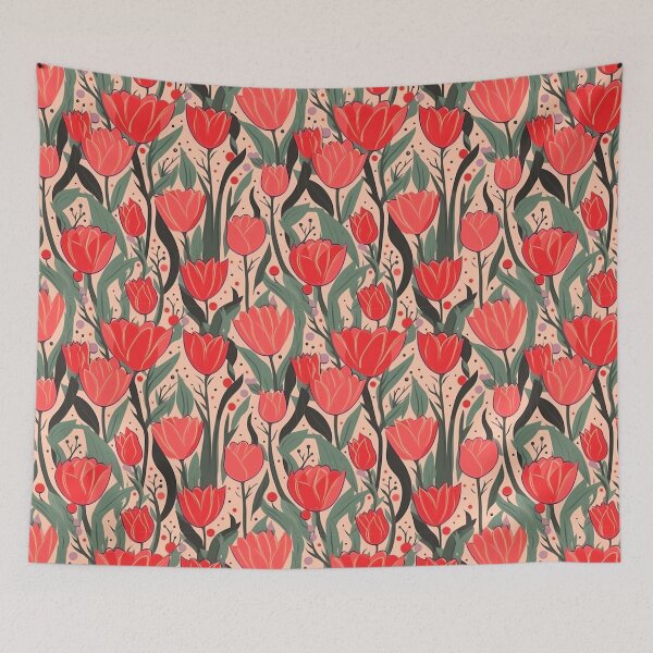 Item preview, Doodled Tulips designed and sold by PrettyPatternss.