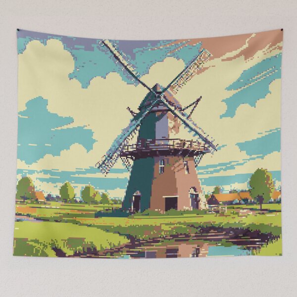 Item preview, Pixel Windmill Art designed and sold by NaturePixel.