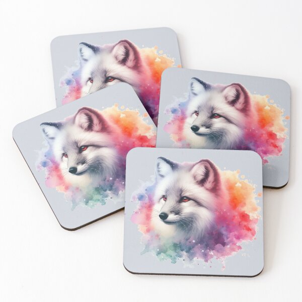 Item preview, Cute Artic Fox Colorful Watercolor Portrait designed and sold by MaedK.