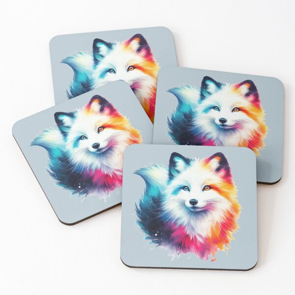 Item preview, Cute Artic Fox Colorful Watercolor Portrait designed and sold by MaedK.