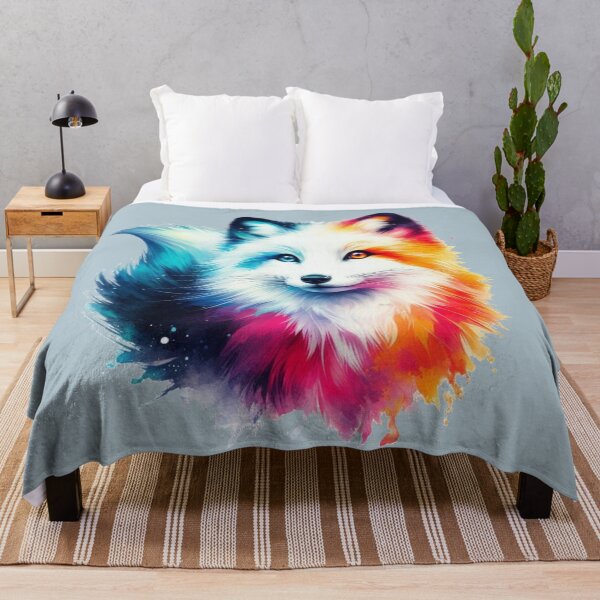 Item preview, Cute Artic Fox Colorful Watercolor Portrait designed and sold by MaedK.