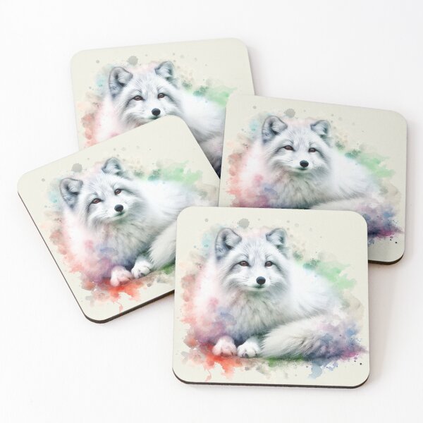 Item preview, Cute Artic Fox Colorful Watercolor Portrait designed and sold by MaedK.