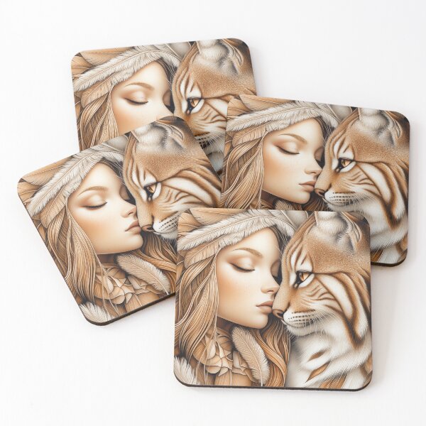 Item preview, Woman and Lynx designed and sold by PetsArt.