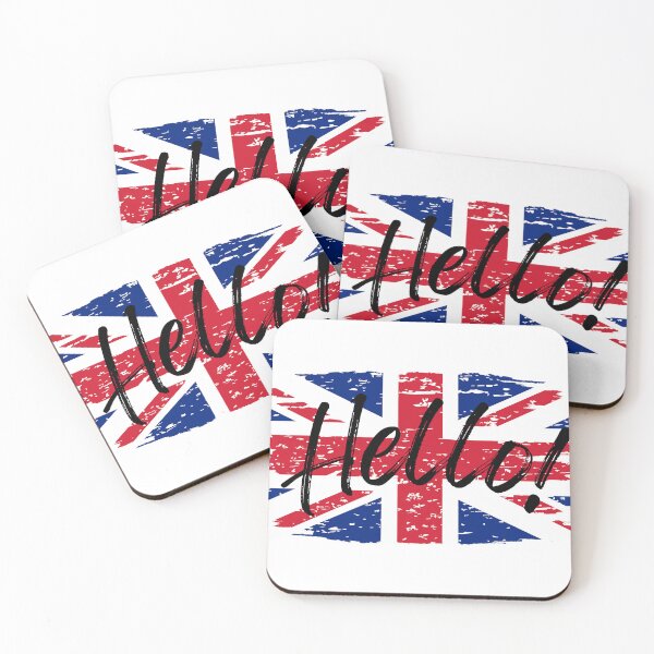Item preview, Great Britain flag with inscription "Hello" designed and sold by ArT-shirtsR.